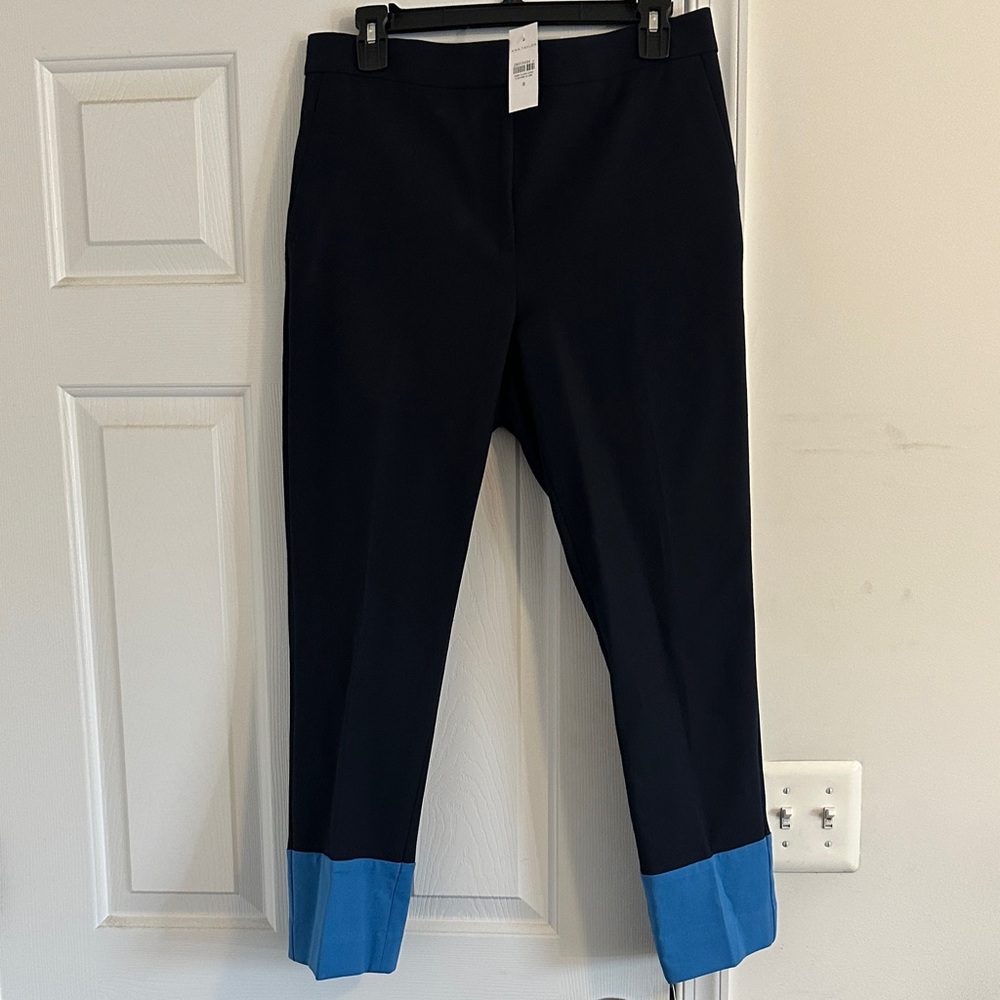 Ann Taylor Women's Cropped Pants with Blue Hem